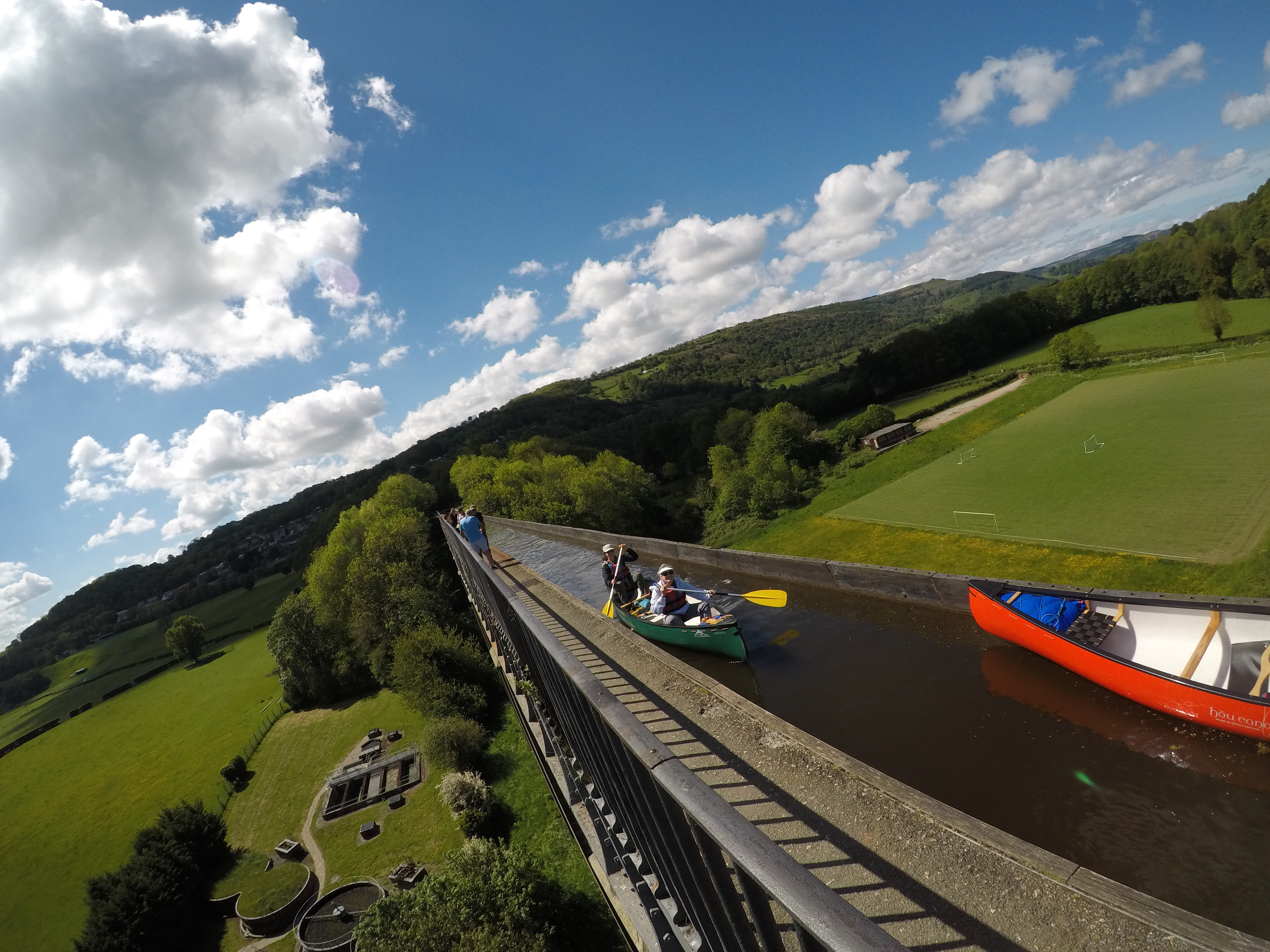 Canoeing over the Pontcysyllte Aqueduct in Wales