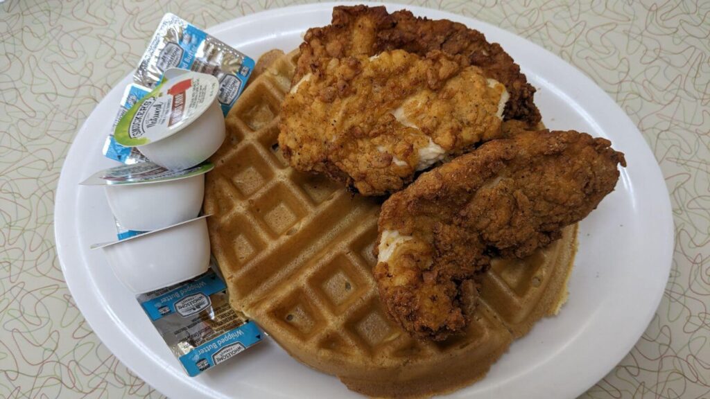 chicken and waffles in Atlanta - Silver Skillet