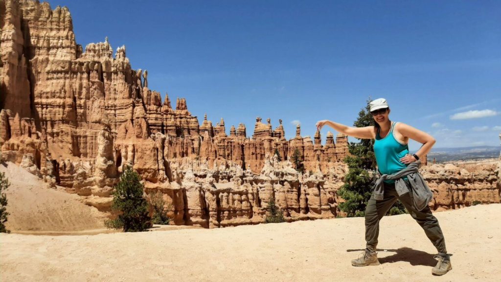 Peekaboo Loop Hoodoos against bright blue sky