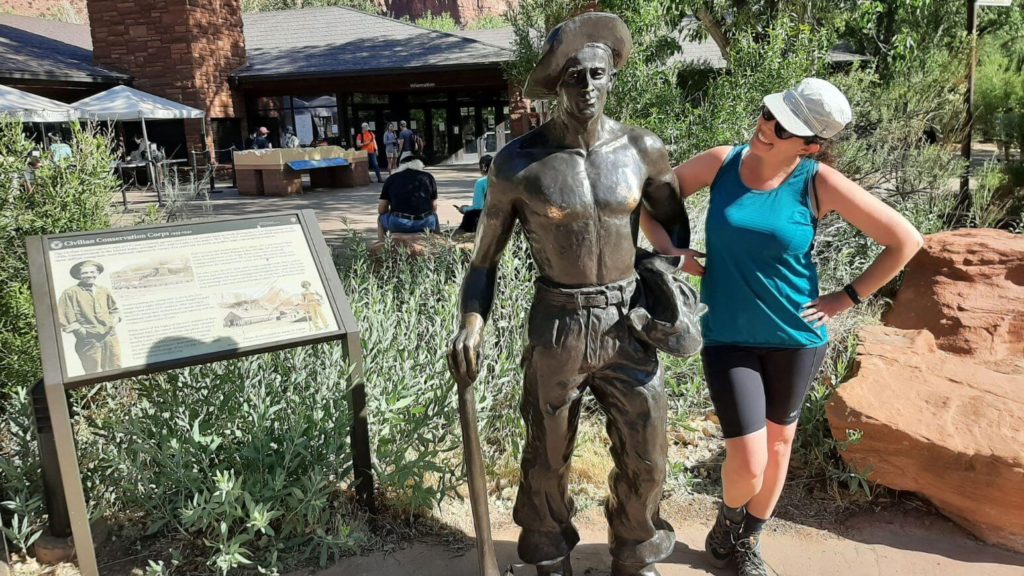 Zion Visit Center cowboy statue