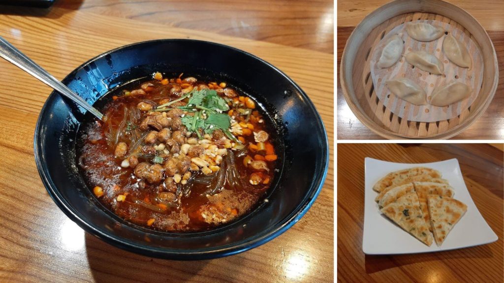 Noodles, dumplings, and green onion pancakes at Dough Zone