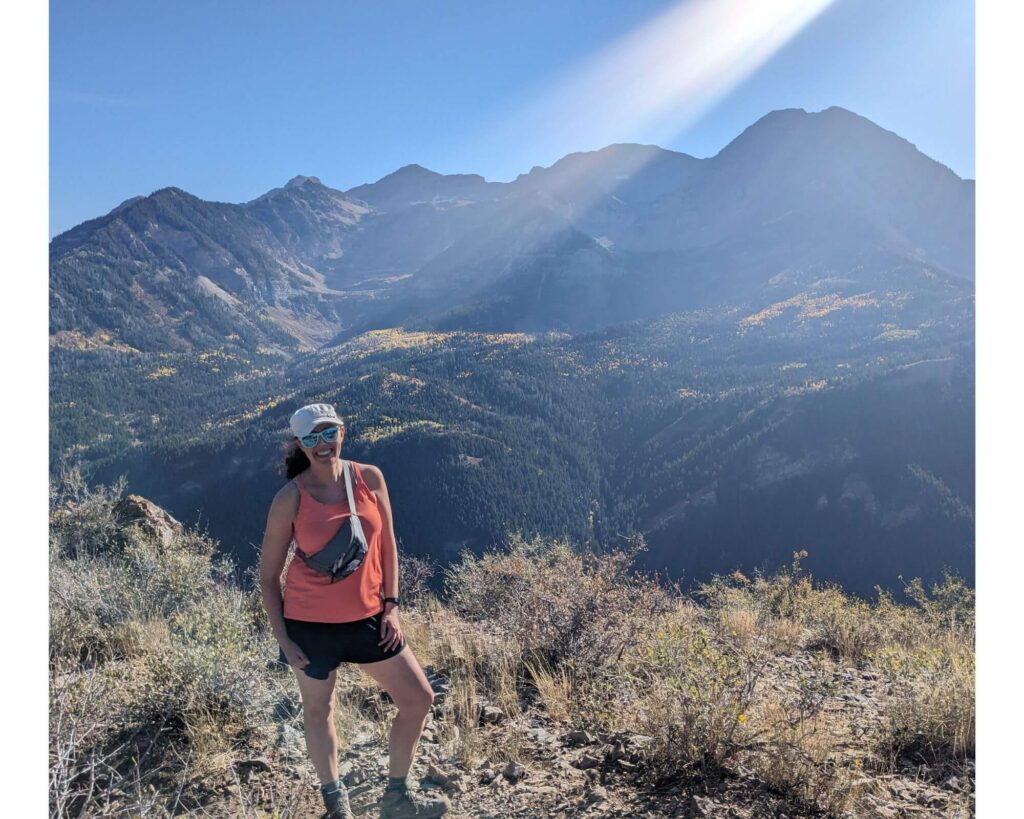 Wearing the fanny pack hiking in the mountains outside of SLC