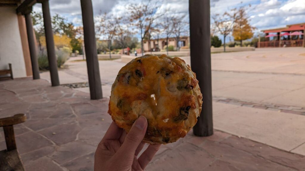 New Mexican Chiles in Bagels: green chile cheese bagel