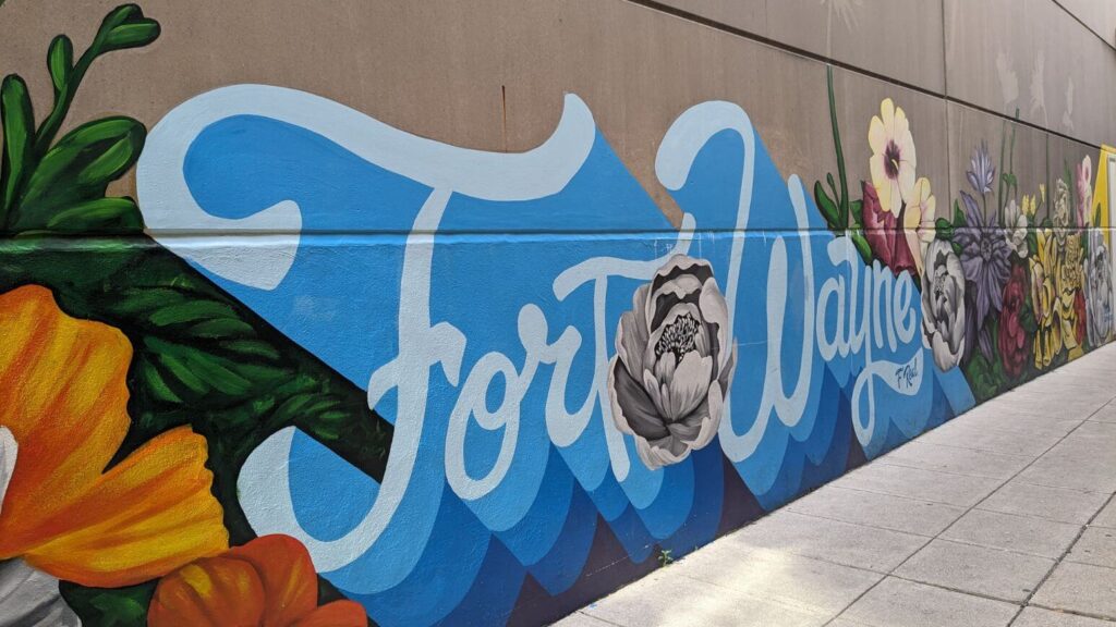 Fort Wayne mural - road trip in Indiana