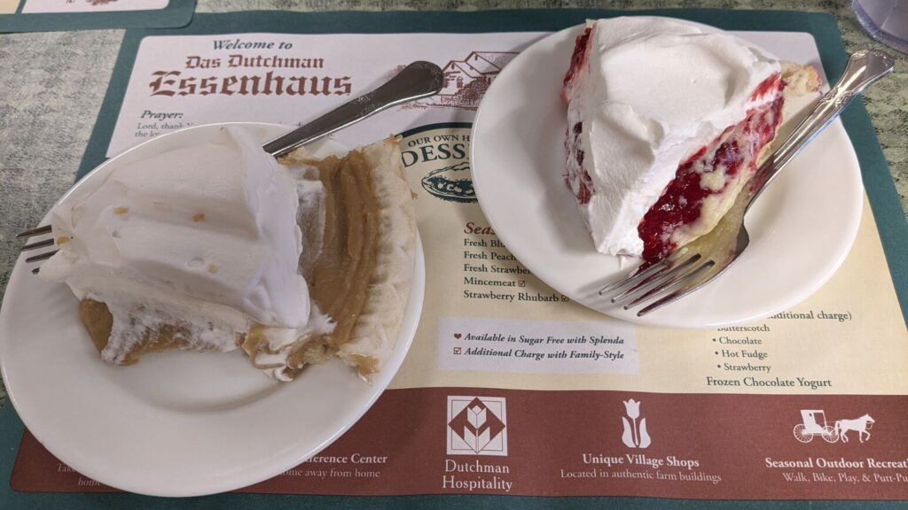 Two pieces of pie from Das Essenhaus in Middlebury