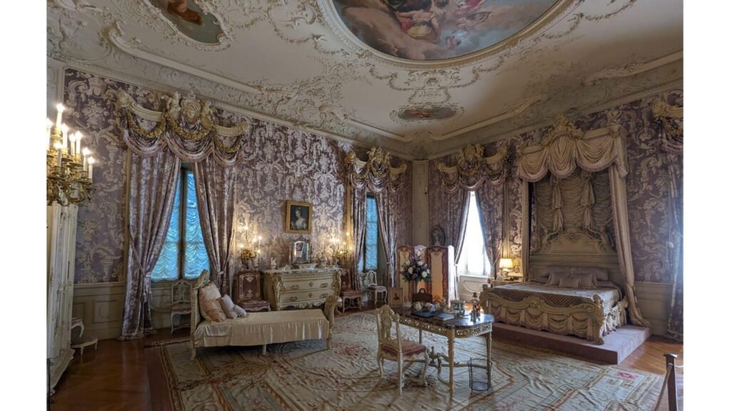 Lavishly decorated bedroom at Marble House