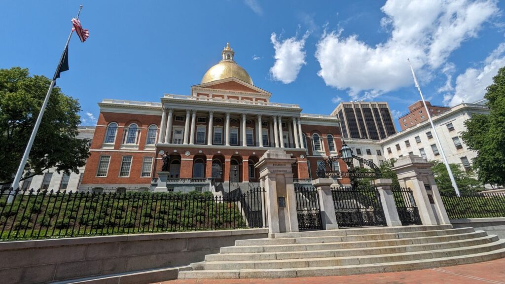 Massachusetts State House building on the Boston Freedom Trail