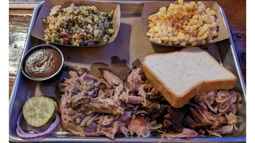 BBQ plate from Beartooth BBQ in West Yellowstone