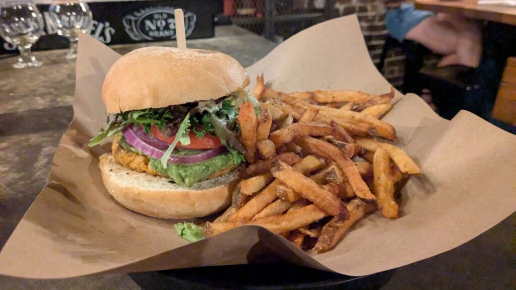 Burger and fries at Stock & Barrel 